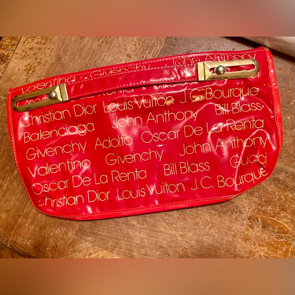 VINTAGE RED VINYL BAG! A Studio 54 Relic! EUC!